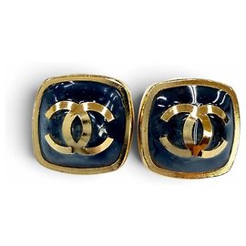 Pendientes cuadrados Chanel L22 Metal Coco Mark