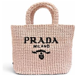 Prada Kleine Crochet-Raffia-Tote-Bag