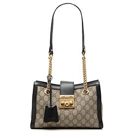 Gucci Beige Small GG Supreme Padlock Tote