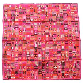 Hermès Pink En Voyage Seidentuch 90