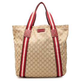 Gucci Beige GG Canvas Web Tote