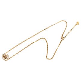 Collana Dior Gold Plated Strass CD Logo Pendant