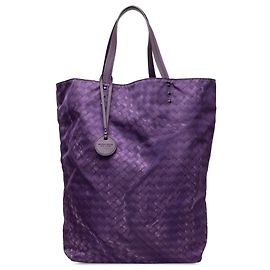 Tote Verticale Bottega Veneta in Nylon Viola Intrecciolusion