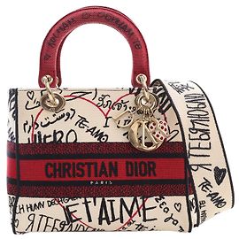 Dior White DiorAmour Medium Embroidered Canvas Graffiti Lady D Lite
