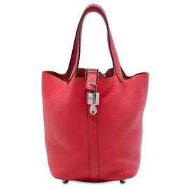 Hermès Red Clemence Picotin Lock 18