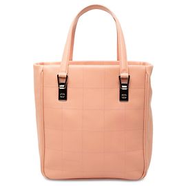 Borsa Chanel Pink CC Chocolate Bar Caviar Tote