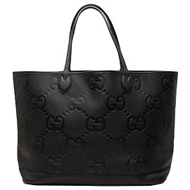 Gucci Large Jumbo GG Geprägte Kalbsleder Tote Schwarz