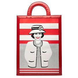 Borsa Tote Verticale Chanel Red Choco Bar Patent Coco Mademoiselle