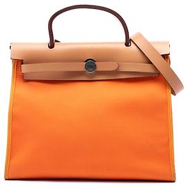 Hermès Orange Toile Herbag Zip 31