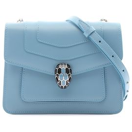 Bulgari Bvlgari Serpenti Forever Crossbody in pelle blu