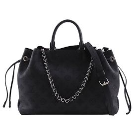 Borsa Louis Vuitton Black Monogram Mahina Bella Tote