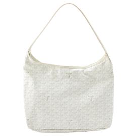 Goyard White Goyardine Boheme Hobo