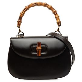 Gucci Black Calfskin Bamboo Night