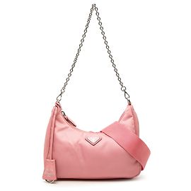 Prada Re Edition 2005 Satchel aus Tessuto mit rosa Saffiano-Besatz