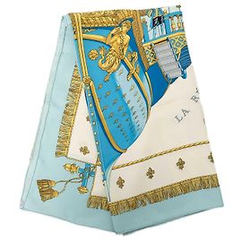Foulard di seta Hermès White Vue Du Carrosse De Galere La Reale 90