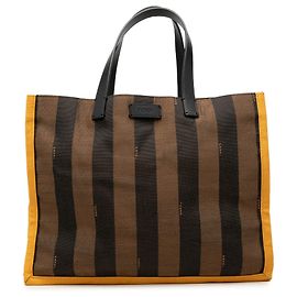 Fendi Tote aus braunem Pequin Canvas
