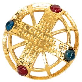 Spilla Gripoix Chanel Gold CC placcata oro