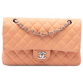Chanel Orange Medium Classic Caviar Double Flap