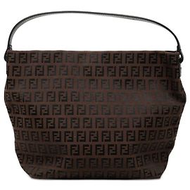 Borsa a mano Fendi in tela Zucchino marrone