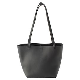 The Row Park Tote aus körnigem Kalbsleder Schwarz Medium