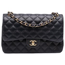 Chanel Black Jumbo Classic Lambskin Double Flap