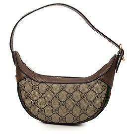 Borsa a tracolla Gucci Mini GG Supreme Web Ophidia Beige