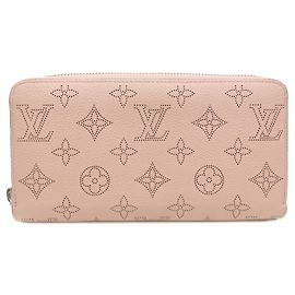 Portafoglio lungo bi-fold Louis Vuitton in pelle Mahina Magnolia