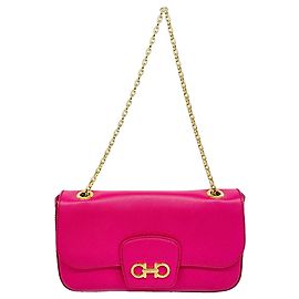 Bolsa de Ombro em Couro Gancini Salvatore Ferragamo