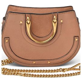 Bolsa de mão Chloé em couro bege rosa