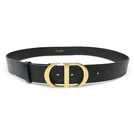Christian Dior CINTURÓN DIOR 30 MONTAIGNE B0077UVWV NUEVO CUERO NEGRO T90 HEBILLA LOGO CD