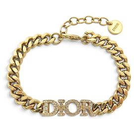 Christian Dior NUOVO BRACCIALE DIOR 30 MONTAIGNE B1630MTGMT METALLO DORATO & STRASS + SCATOLA SACCHETTO