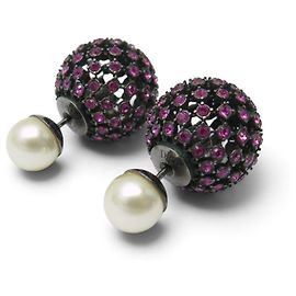 NUEVOS PENDIENTES DIOR TRIBALES PERLA Y STRASS VIOLET PEARL