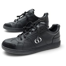SCARPE CHRISTIAN DIOR SNEAKERS D-BEE 37.5 IN PELLE NERA + SCATOLA SNEAKERS