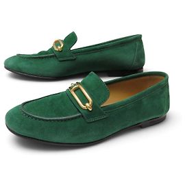 Hermès HERMES COLETTE LOAFER H221157Z 36.5 ZIEGENVELOURS GRÜN SCHUHE