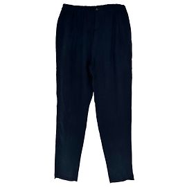 Pantaloni plissettati Giorgio Armani in cupro blu navy