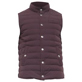 Brunello Cucinelli Steppweste aus braunem Polyamid