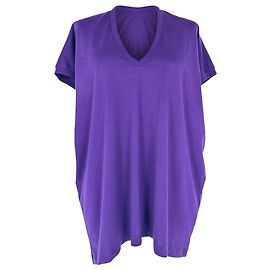 Blusa de cuello en V Dries Van Noten en algodón púrpura