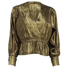 Joie Nadeen Bluse aus metallicgoldem Polyester