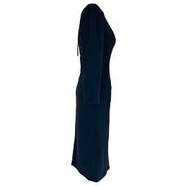 Abito midi a maniche lunghe Dolce & Gabbana in rayon nero
