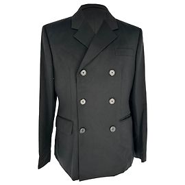 Prada zweireihiger Blazer aus schwarzer Wolle