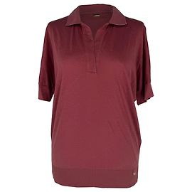 Polo de gola V Herno em lyocell borgonha