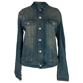 Zadig & Voltaire Jeansjacke mit Grafikprint aus blauer Baumwolle