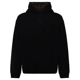Fendi T-shirt Hoodie a maniche lunghe ricamata FF