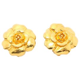Orecchini a clip Chanel Camélia placcati in oro