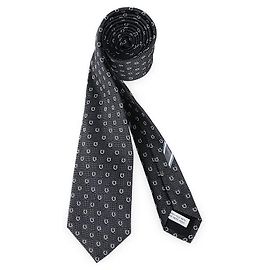 Salvatore Ferragamo Cravatta in jacquard di seta Gancini da uomo (Gray)