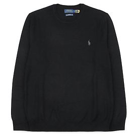 Ralph Lauren Jersey de punto de lana para hombre con logotipo de Pony bordado (Black)