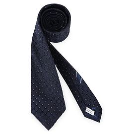 Salvatore Ferragamo Cravatta in jacquard di seta Canna Gancini da uomo (Navy)