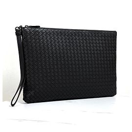 Bottega Veneta Intrecciato Clutch Tasche Schwarz