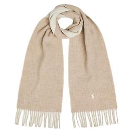 Ralph Lauren Écharpe classique en laine avec broderie poney Beige