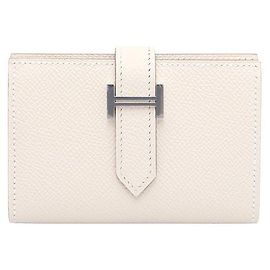 Hermès Tarjetero compacto con herrajes plateados
